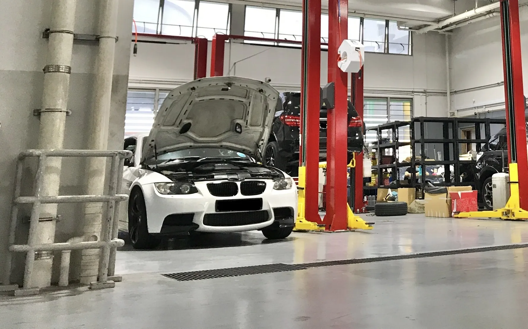 Service bays inside the 1 Car Service workshop in Sin Ming, Singapore