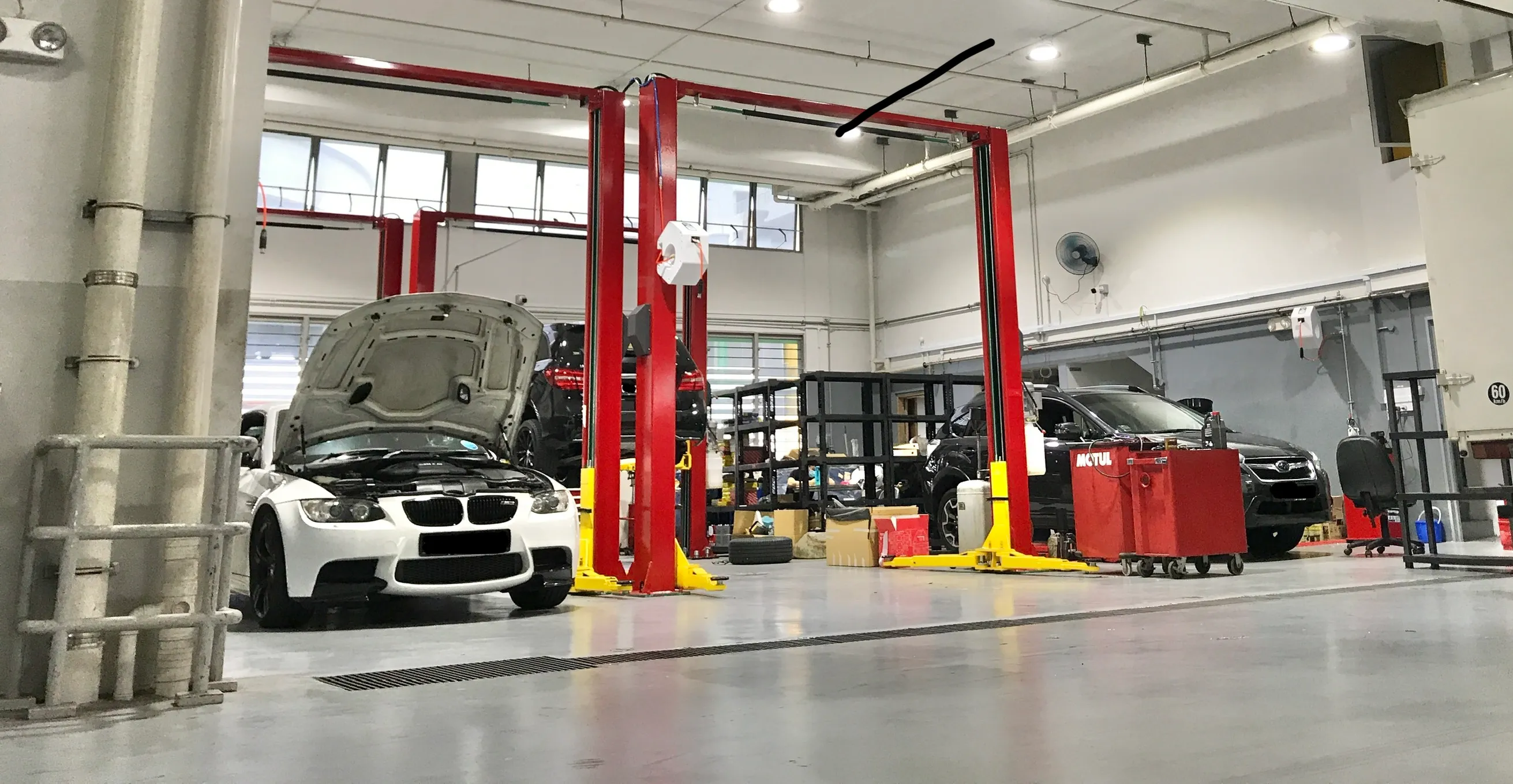 Service bays at our Sin Ming AutoCity workshop