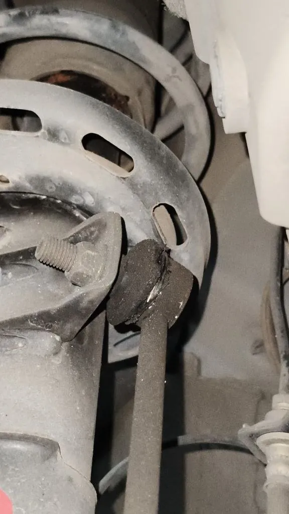 Cracked front suspension bushing found on the Honda HR-V during inspection at 1 Car Service Singapore