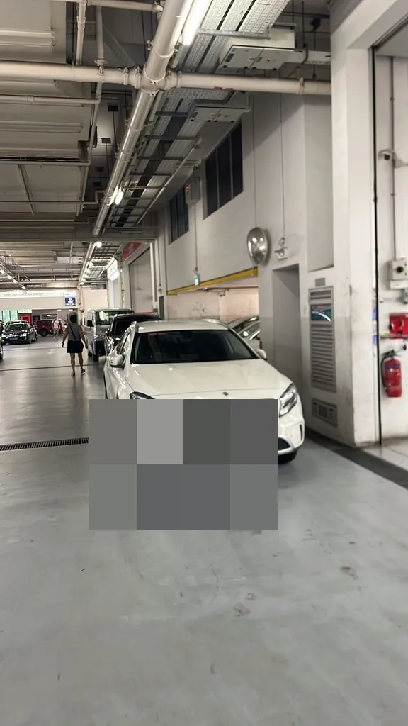 White Mercedes GLA parked at our Singapore workshop ready for a major service
