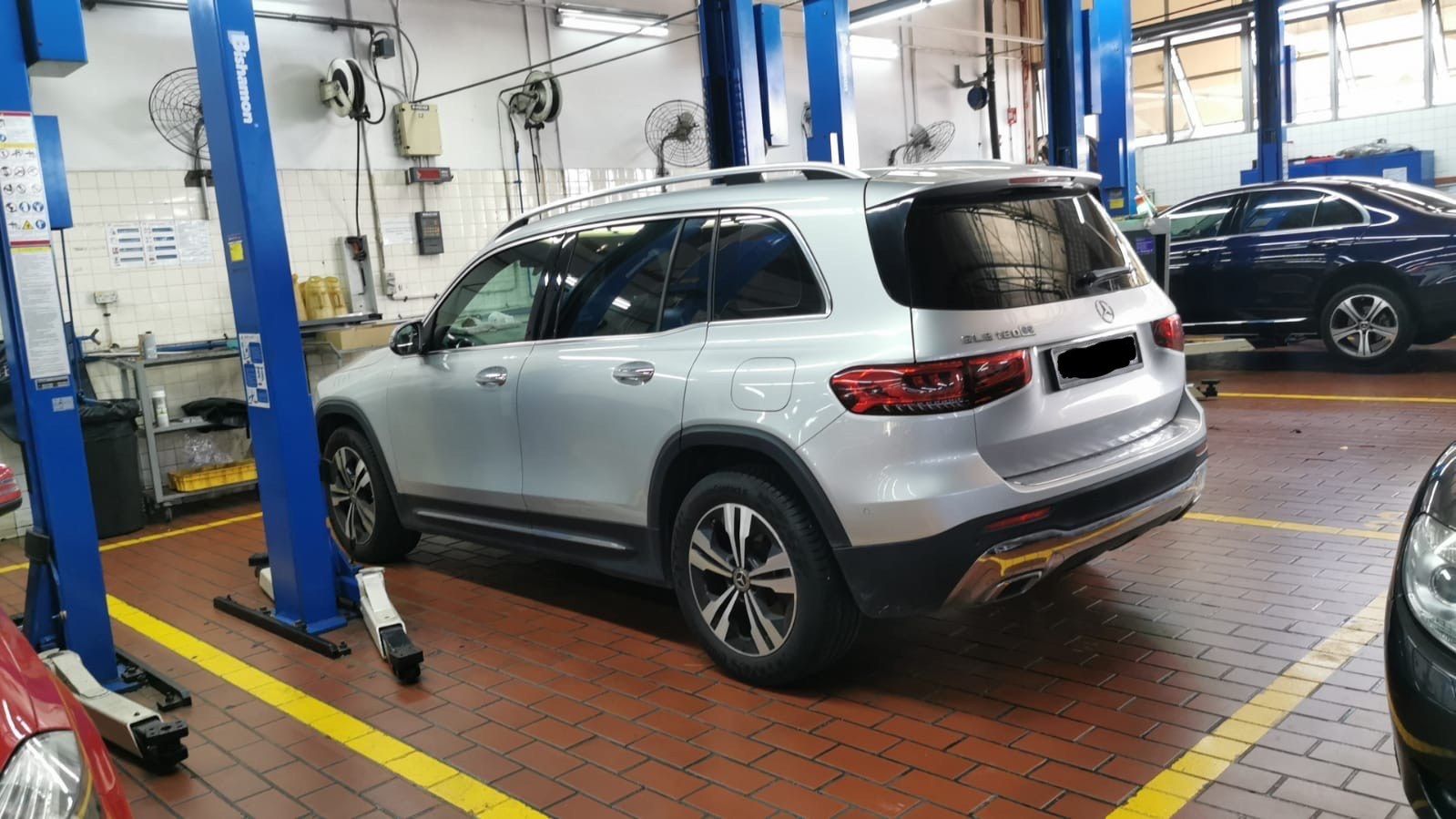 The Mercedes GLB 180 from this guide's documented case in our Singapore workshop bay for a fuel system clean