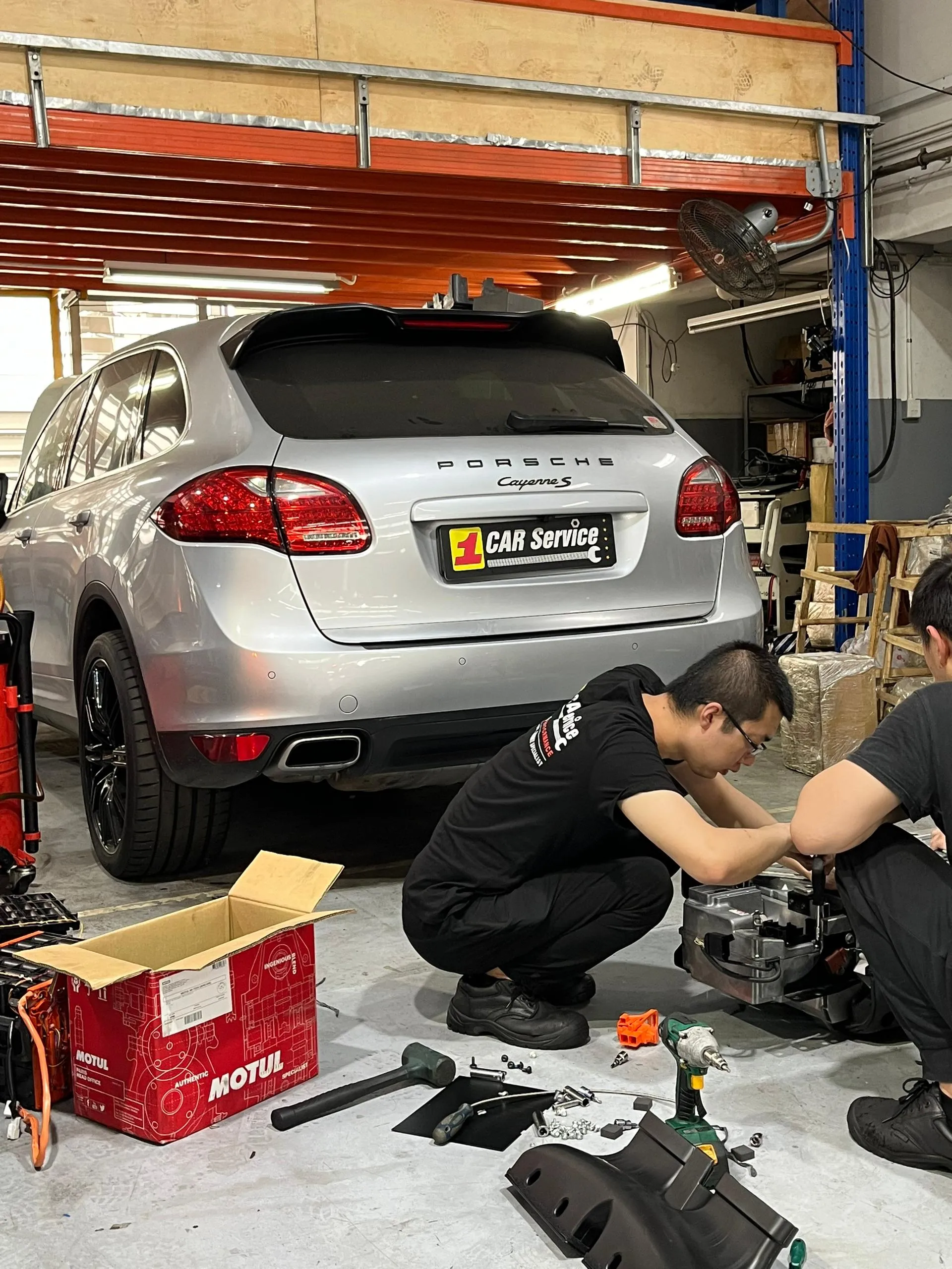 Porsche Cayenne hybrid battery repair at our Singapore workshop