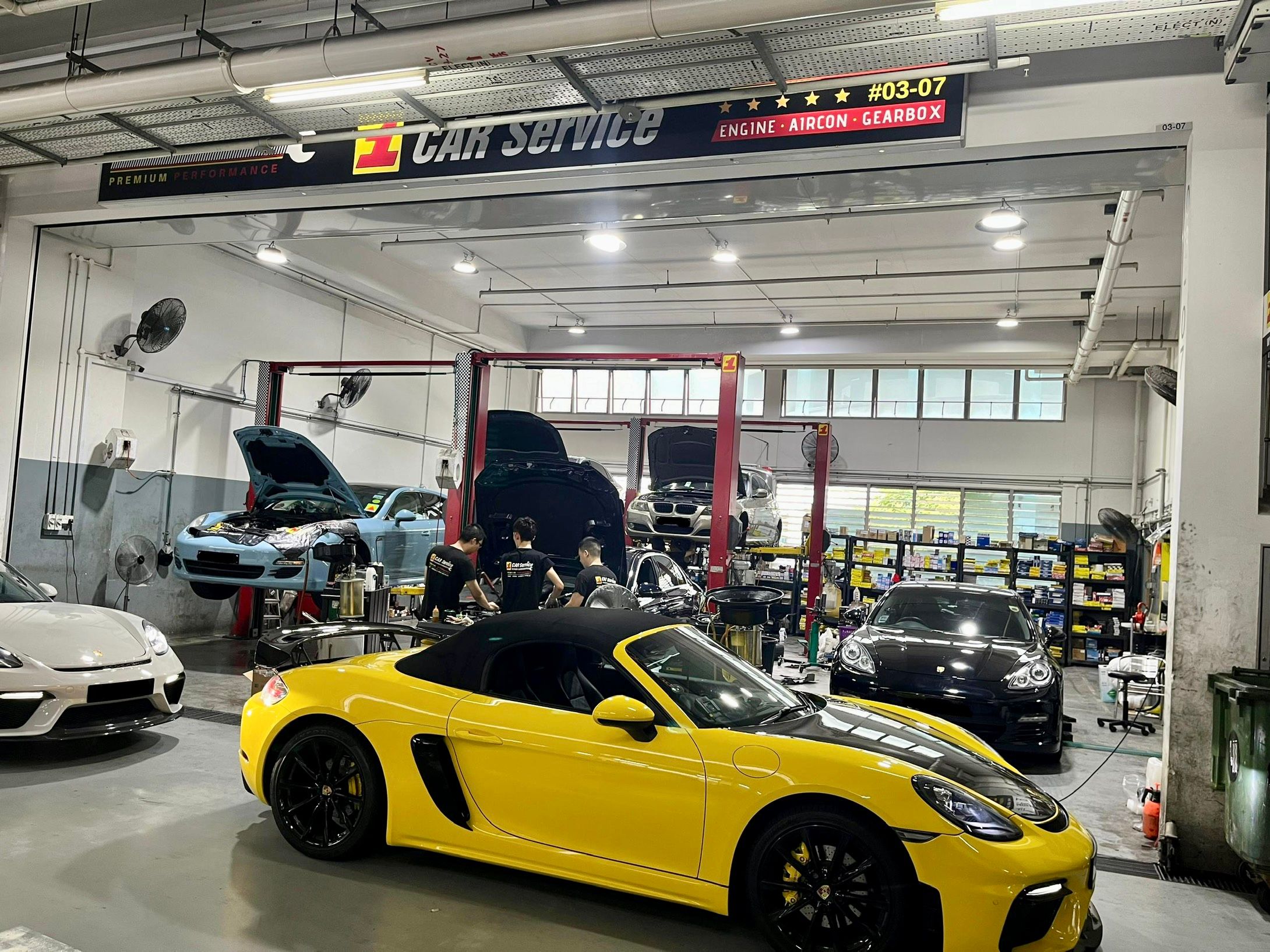 Porsche servicing at our Sin Ming workshop in Singapore