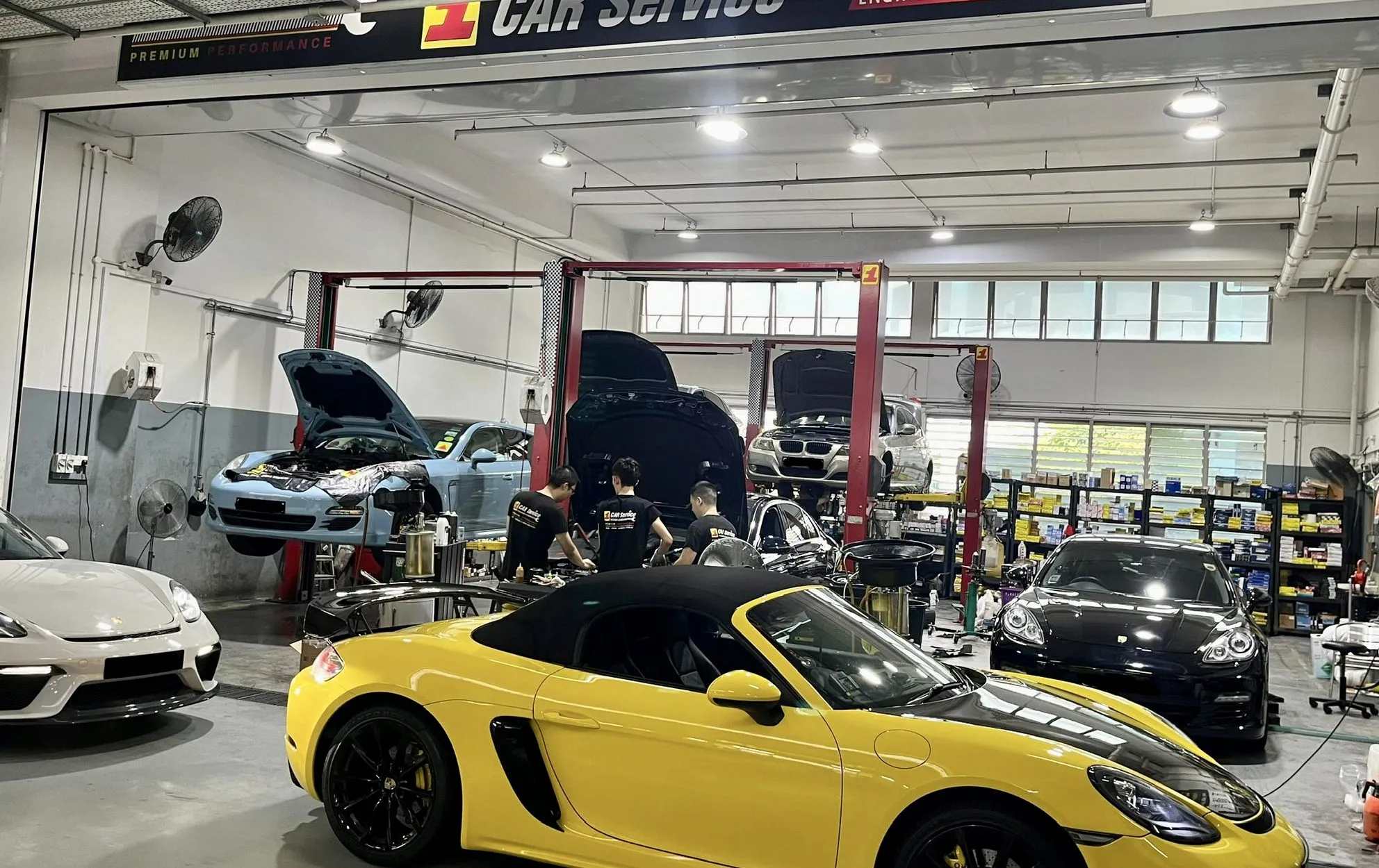 Porsche gearbox repair in progress inside our Singapore workshop