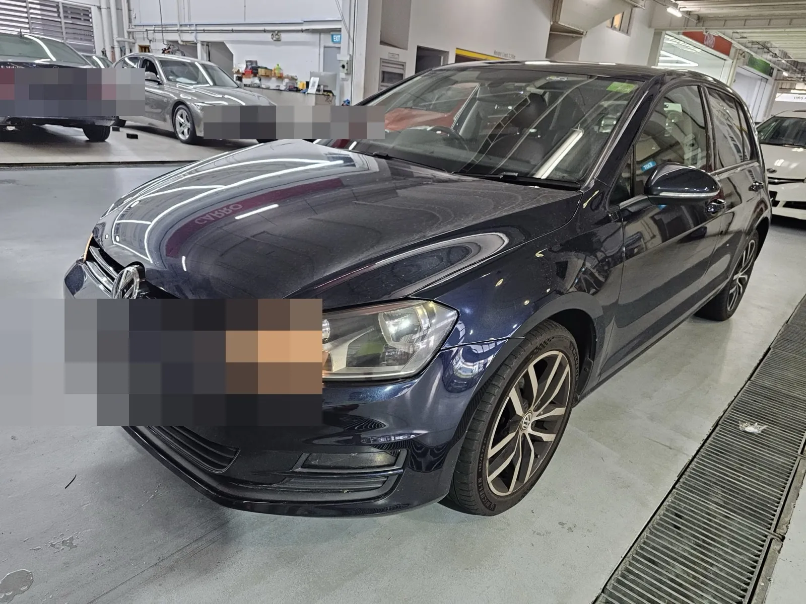Volkswagen Golf front view at our Singapore workshop.