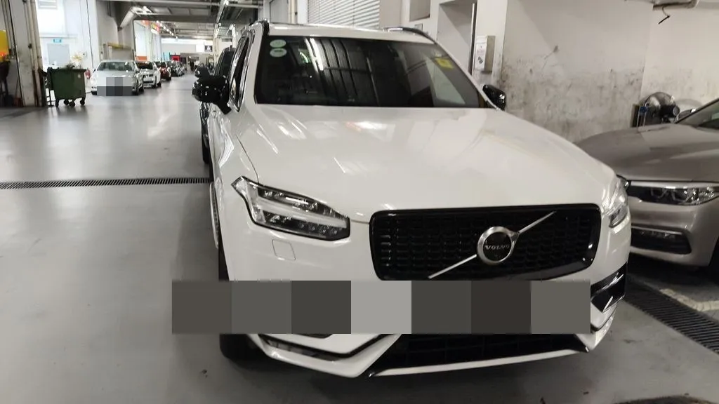 White Volvo XC90 at our Singapore workshop, in for servicing