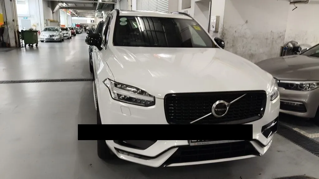 Volvo XC90 raised on the workshop lift at our Singapore workshop during a full suspension and engine mount repair