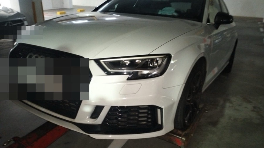 Audi S3 front view at our Singapore workshop