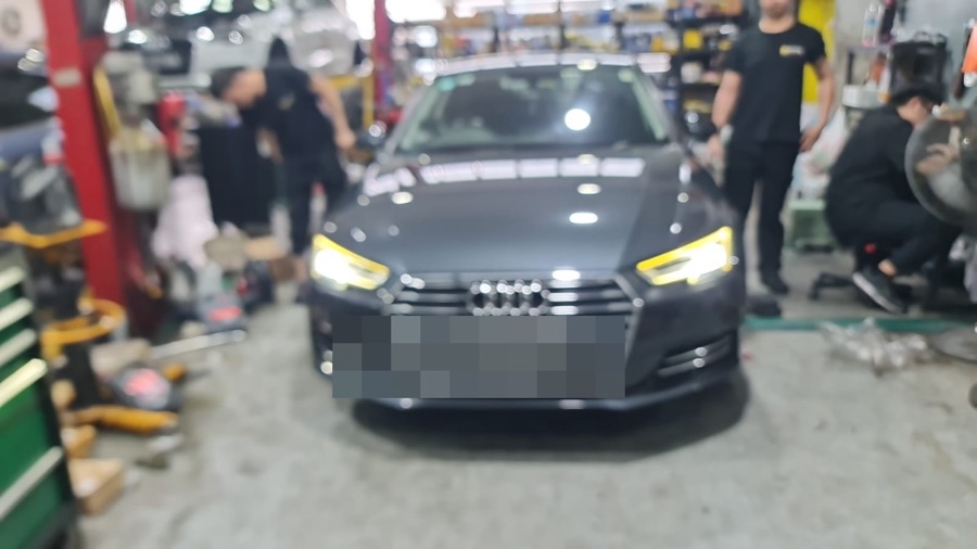 Audi A4 at our Singapore workshop, front view