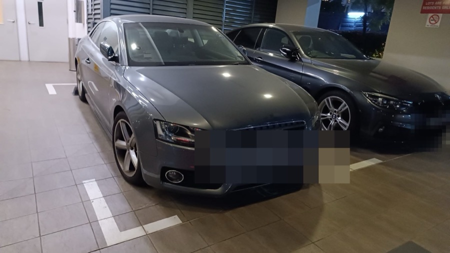 Audi A5 parked ahead of workshop service