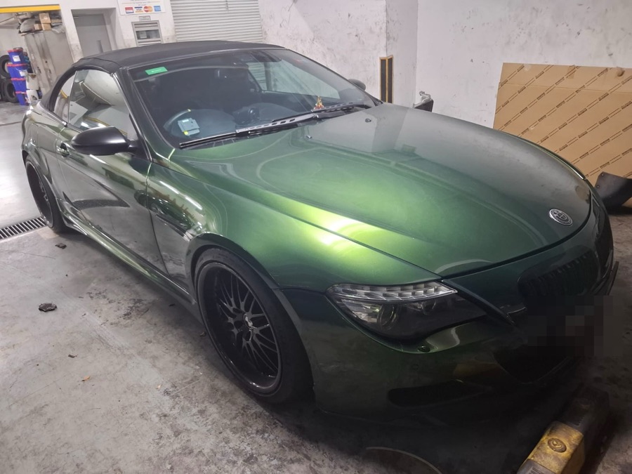 BMW 6 Series convertible brought to our Singapore workshop for servicing.