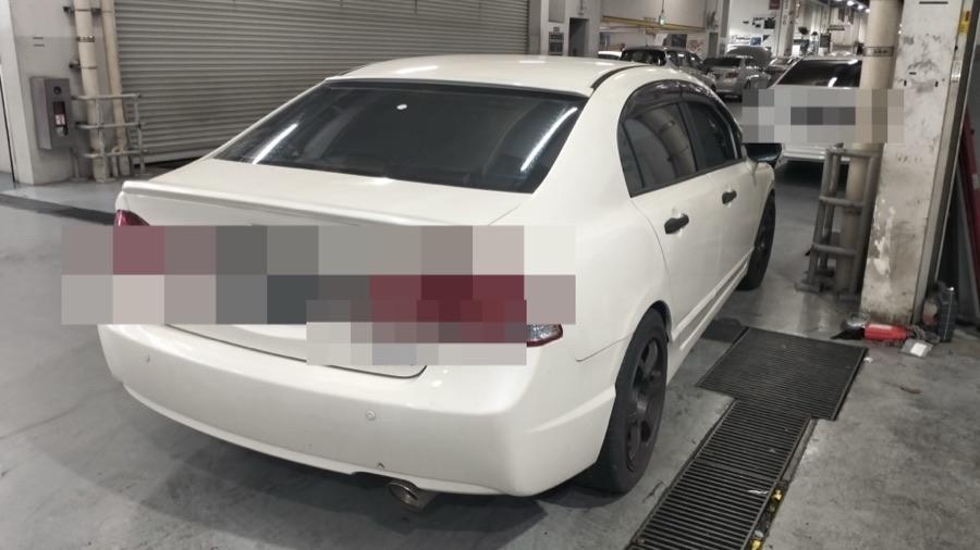 Honda Civic at our Singapore workshop for servicing.