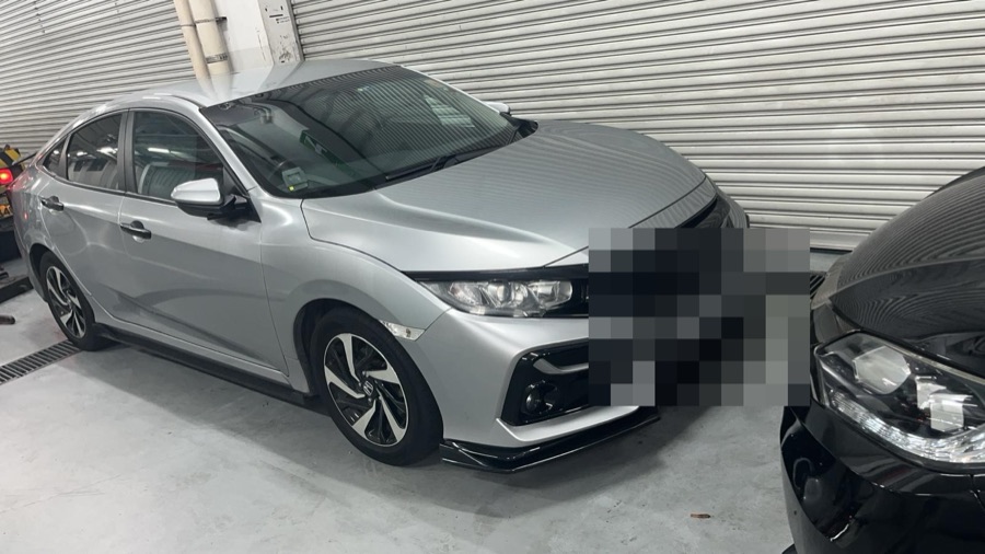 Honda Civic hatchback in for servicing at our Singapore workshop