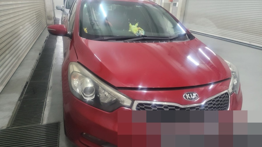 Kia Forte brought to our Singapore workshop for servicing.