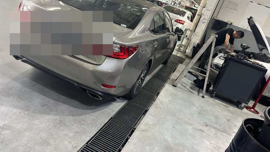 Lexus ES parked at our Singapore workshop