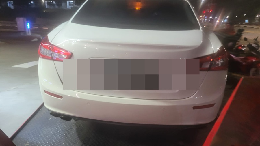 Maserati Quattroporte rear view at our Singapore workshop
