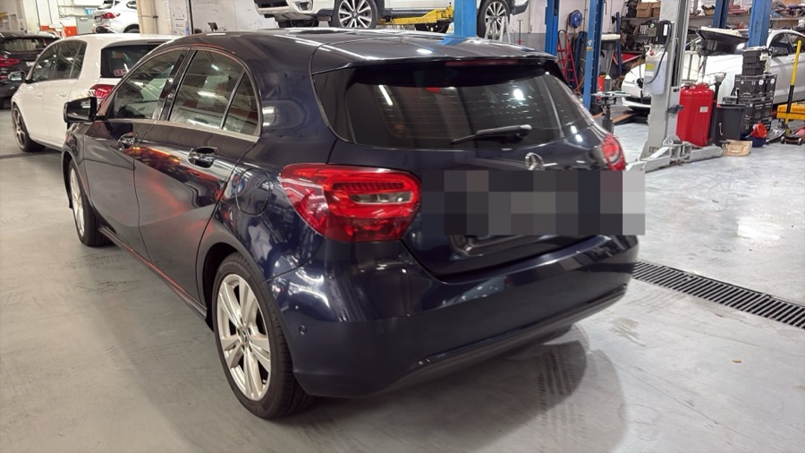 Mercedes-Benz A-Class brought in for repair at our Singapore workshop.
