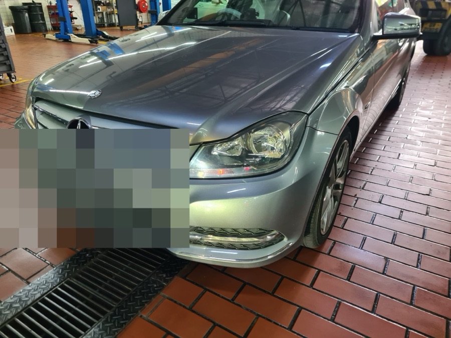 Mercedes-Benz C-Class in for servicing at our Singapore workshop.