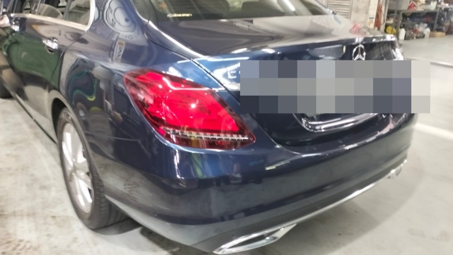 Mercedes-Benz C180 rear view at our Singapore workshop