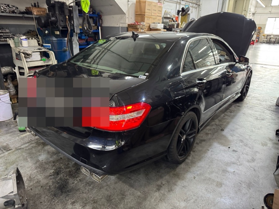Mercedes-Benz E-Class rear view inside our Singapore workshop