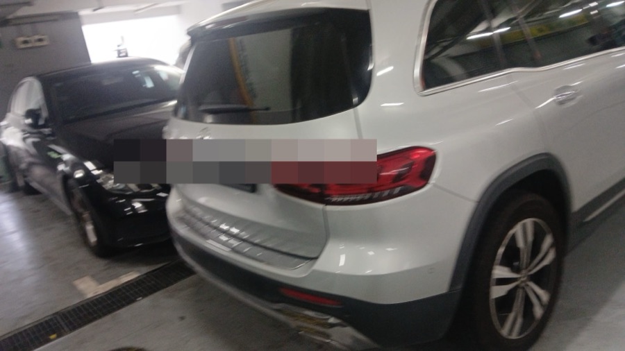 Silver Mercedes-Benz GLB SUV at our Singapore workshop