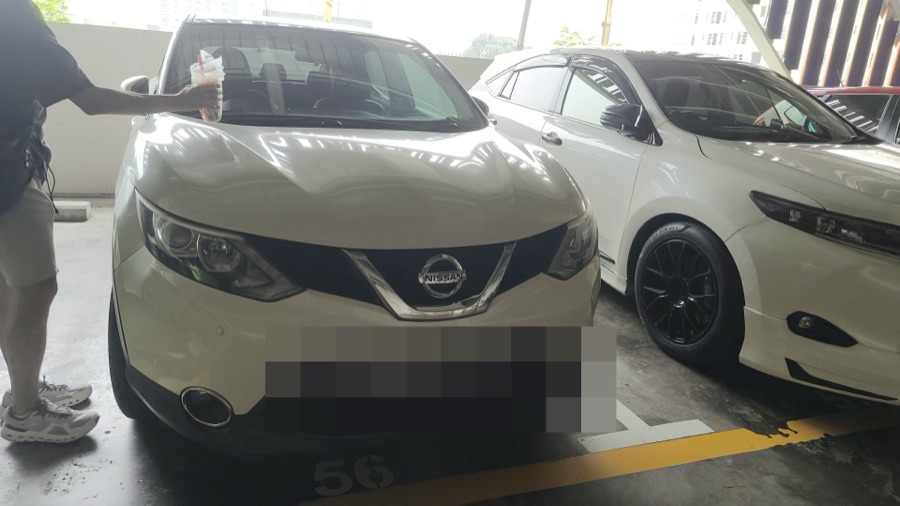 Nissan Qashqai parked indoors