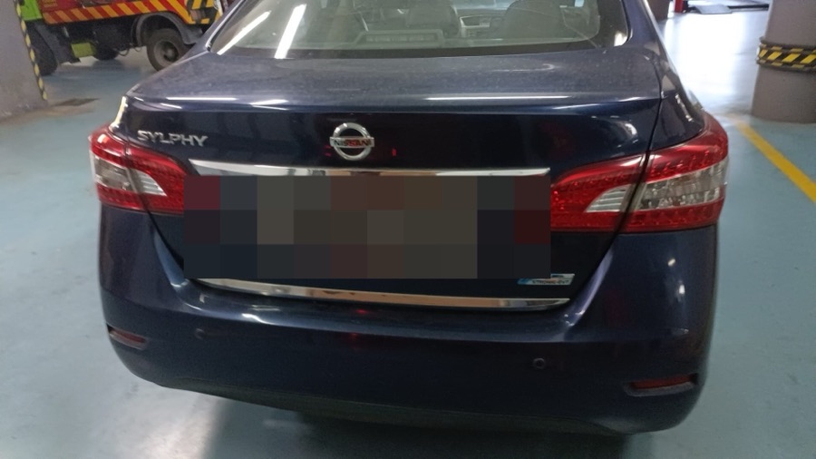 Nissan Sylphy rear view at our Singapore workshop