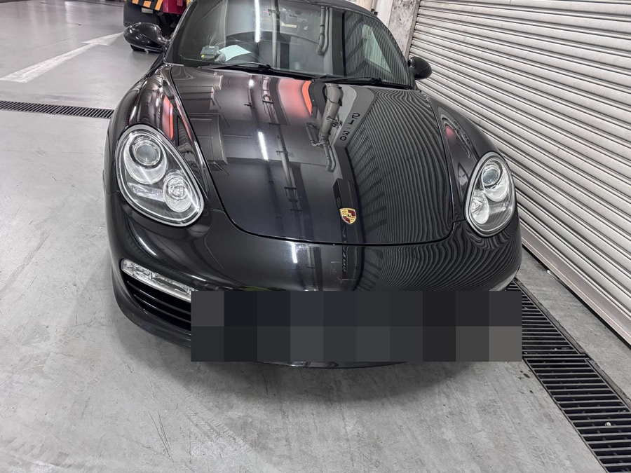 Porsche Boxster front view at our Singapore workshop