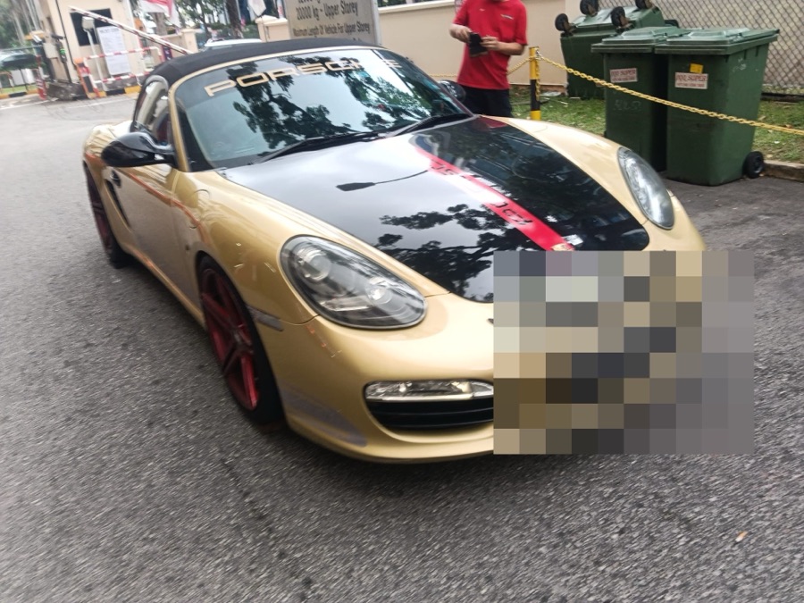 Porsche Boxster outdoors at our Singapore workshop