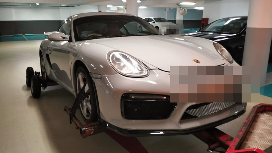 Porsche Cayman at our Singapore workshop