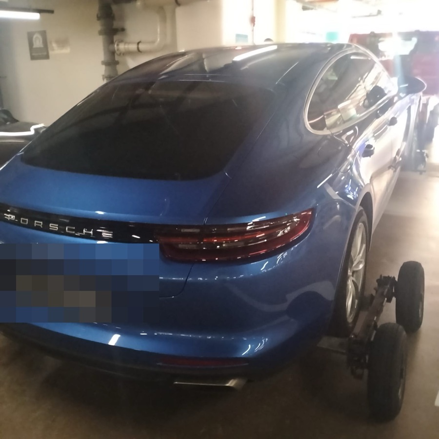 Porsche Panamera parked at our Singapore workshop