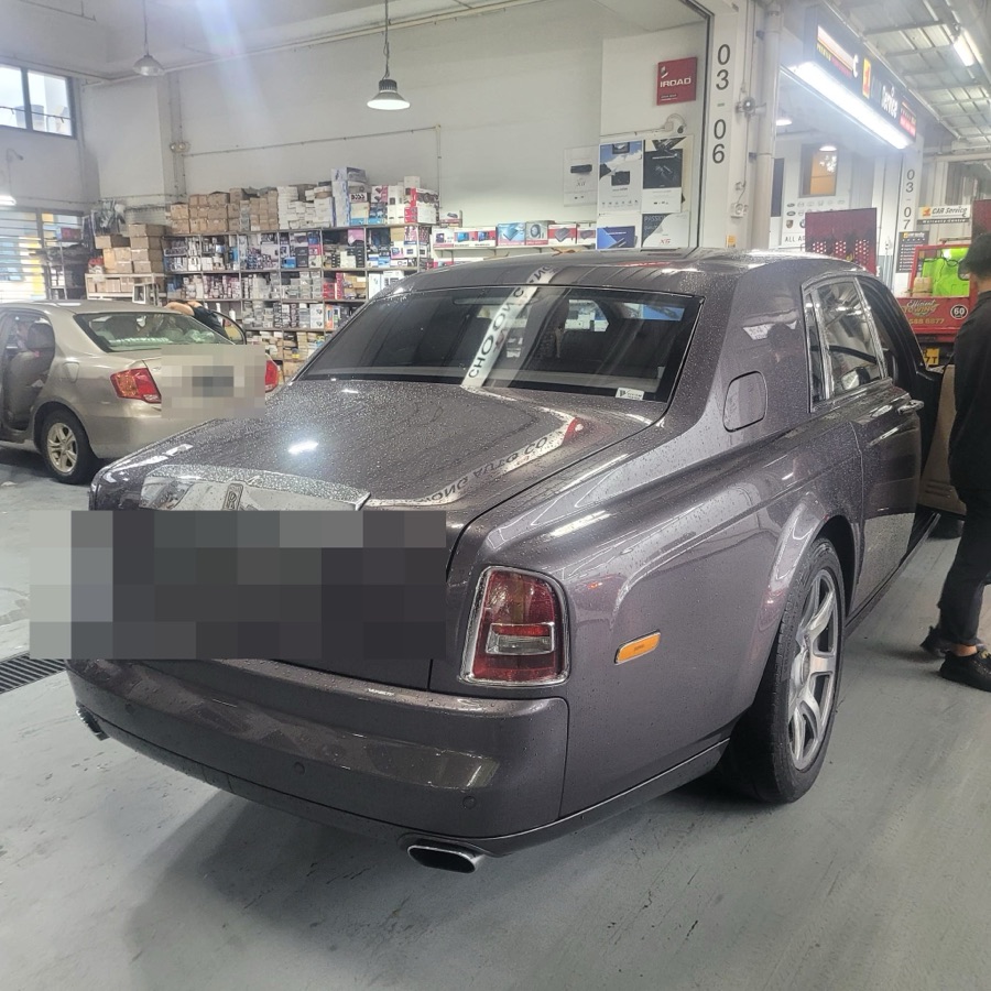 Rolls-Royce Phantom rear view at our Singapore workshop