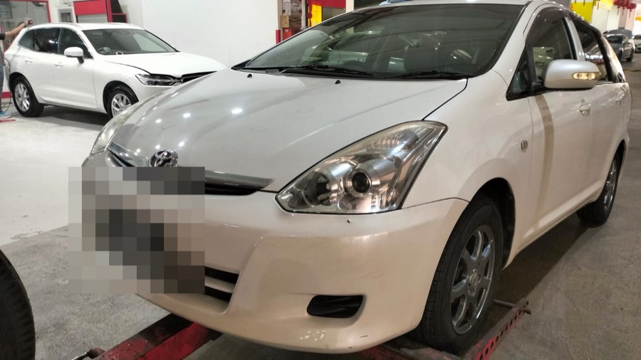 Toyota Wish in for servicing at our Singapore workshop.