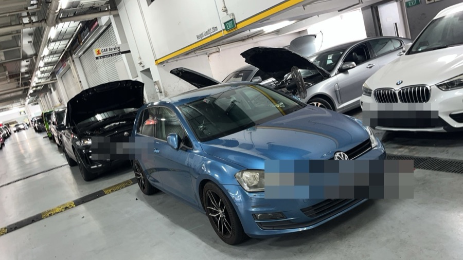 Volkswagen Golf front view at our Singapore workshop