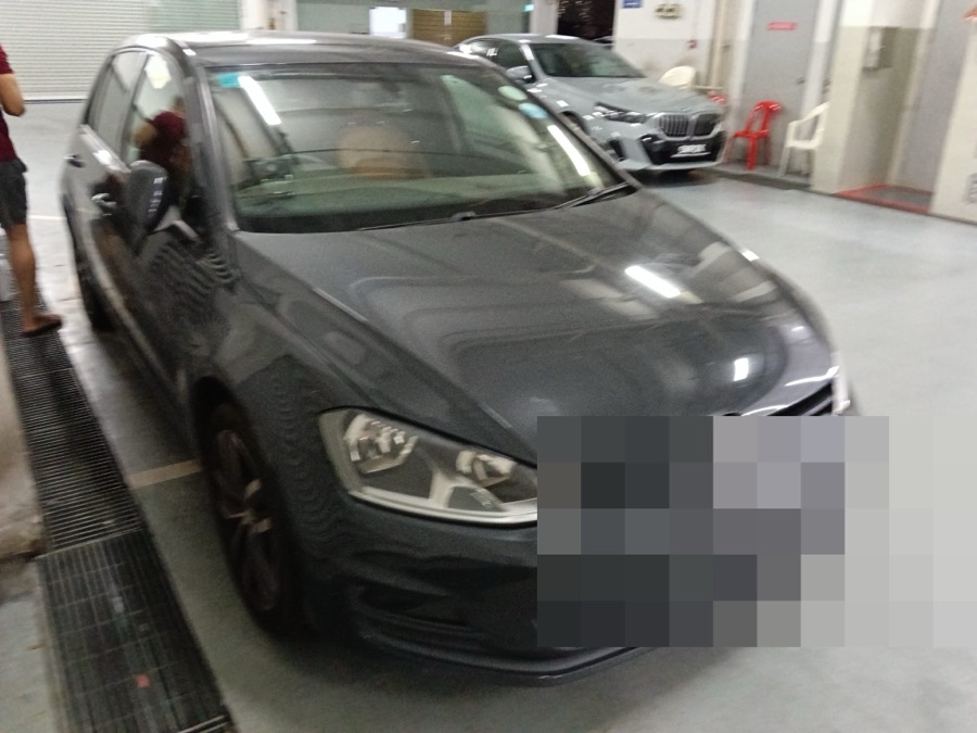 Volkswagen Golf front view at our Singapore workshop