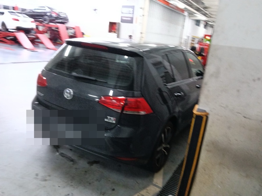 Volkswagen Golf rear view inside our Singapore workshop