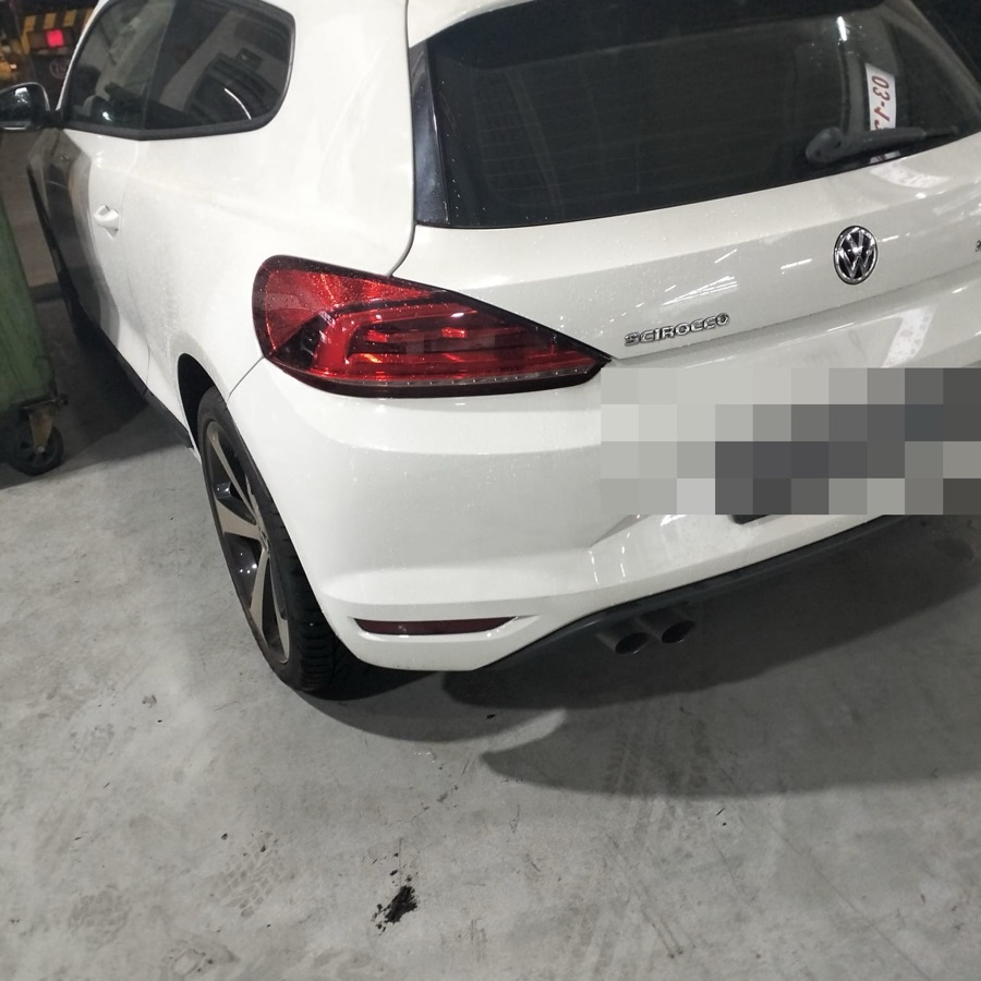 Volkswagen Scirocco rear view, in for repair at our Singapore workshop.